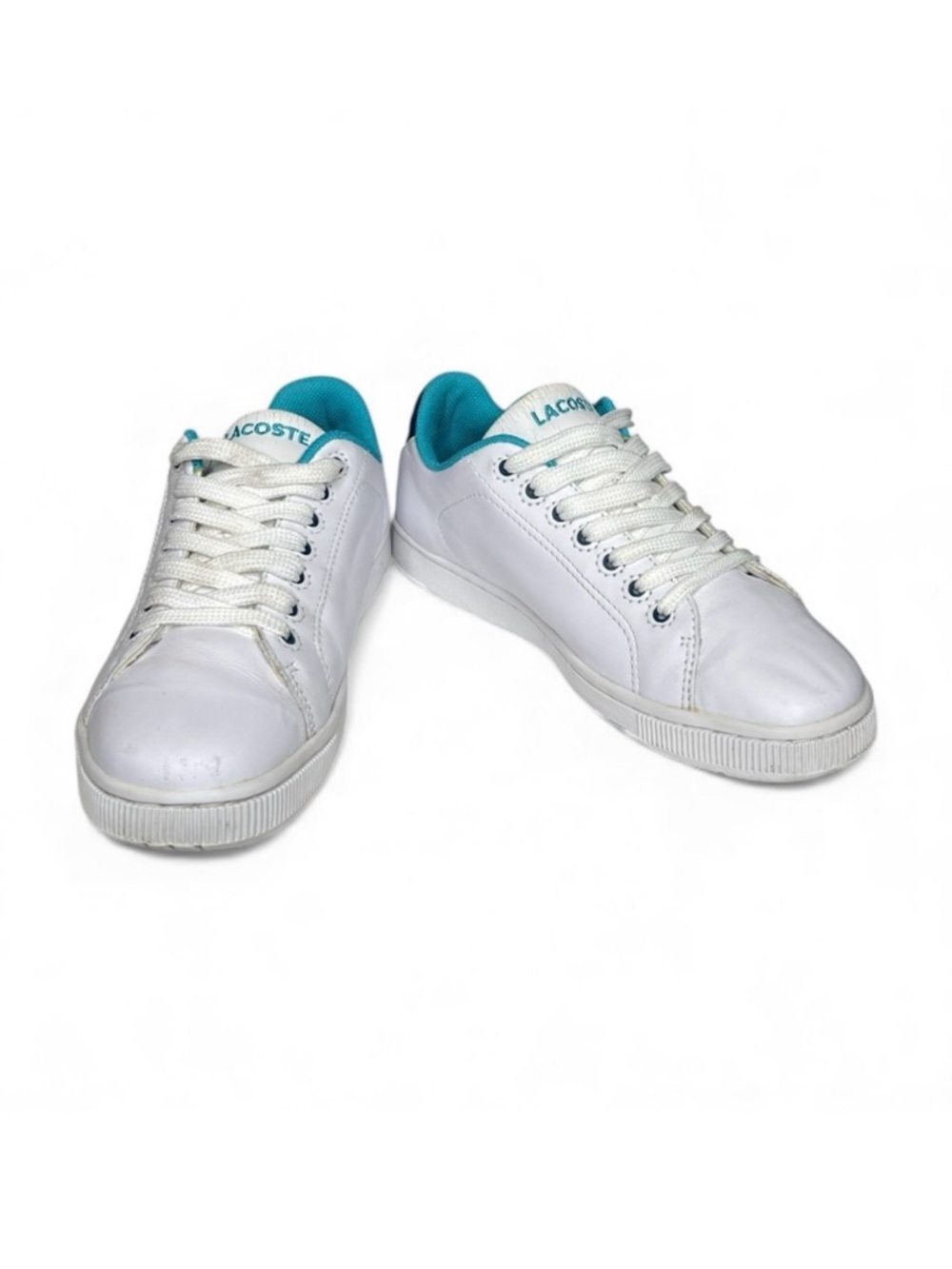 Lacoste Women’s White and Teal Powercourt style Sneakers